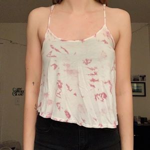 Pink tie-dye tank top
